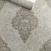 PAPEL DE PAREDE IMPORTADO ARABESCO DOURADO ESCURO VINÍLICO TEXTURIZADO SUPER LUXO