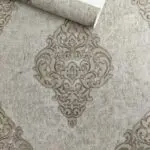 PAPEL DE PAREDE IMPORTADO ARABESCO DOURADO ESCURO VINÍLICO TEXTURIZADO SUPER LUXO