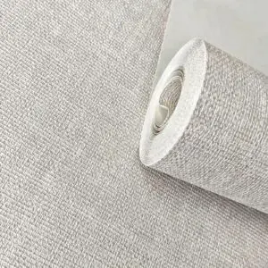 PAPEL DE PAREDE VINÍLICO TEXTURA CINZA PRATA