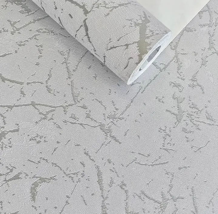 PAPEL DE PAREDE VINÍLICO MÁRMORE CINZA PRATA IMPORTADO