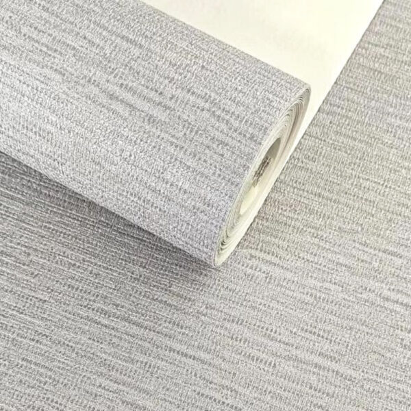 PAPEL DE PAREDE VINÍLICO TEXTURA LINHO PRATA CINZA IMPORTADO