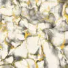 PAPEL DE PAREDE HOMEHAUS IMPORTADO MÁRMORE BRANCO PRETO E DOURADO VINÍLICO LAVÁVEL