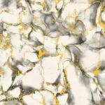 PAPEL DE PAREDE HOMEHAUS IMPORTADO MÁRMORE BRANCO PRETO E DOURADO VINÍLICO LAVÁVEL