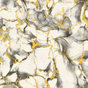 PAPEL DE PAREDE HOMEHAUS IMPORTADO MÁRMORE BRANCO PRETO E DOURADO VINÍLICO LAVÁVEL