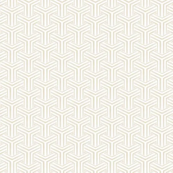 PAPEL DE PAREDE IMPORTADO GEOMÉTRICO BRANCO E DOURADO VINÍLICO HOMEHAUS