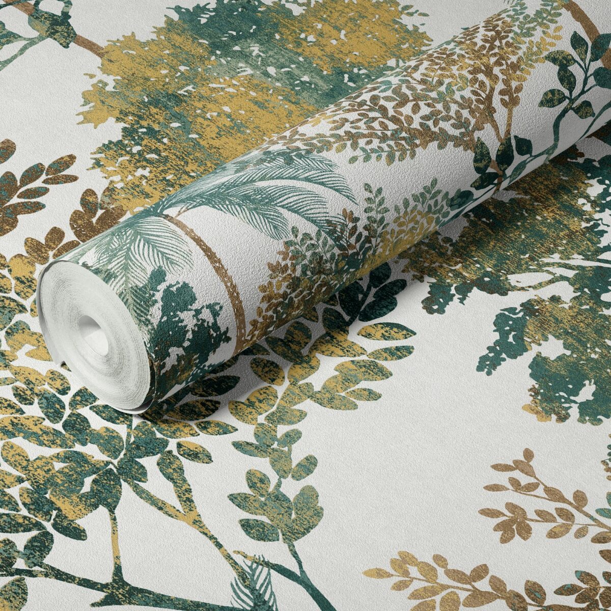 PAPEL DE PAREDE IMPORTADO FOLHAGEM FLORESTA VINÍLICO TEXTURIZADO