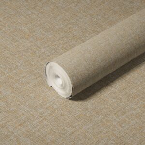PAPEL DE PAREDE IMPORTADO LINHO MARROM CLARÍSSIMO DOURADO VINÍLICO TEXTURIZADO