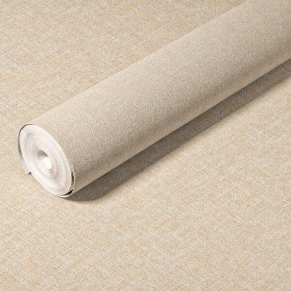 PAPEL DE PAREDE IMPORTADO LINHO BEGE CLARO DOURADO VINÍLICO TEXTURIZADO