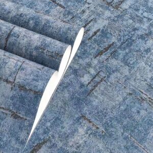 PAPEL DE PAREDE IMPORTADO CIMENTO CONCRETO AZUL PETRÓLEO VINÍLICO LUXO