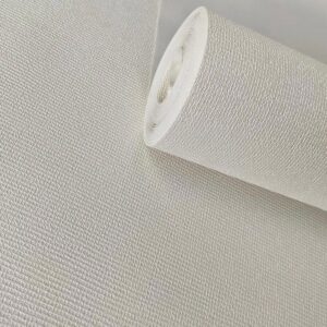 PAPEL DE PAREDE IMPORTADO LINHO OFFWHITE PEROLADO VINÍLICO TEXTURIZADO