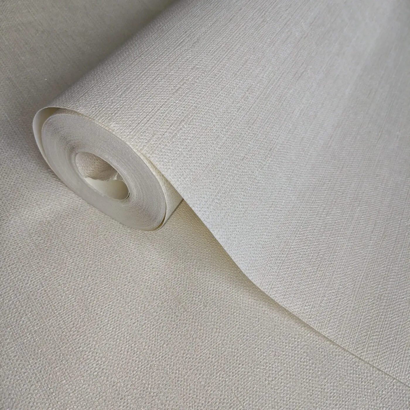 PAPEL DE PAREDE IMPORTADO LINHO BRANCO PEROLADO VINÍLICO TEXTURIZADO